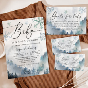 Invitación Baby It's Cold Outside Winter Mountain Baby Shower