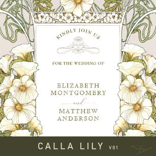 Invitación Todo En Uno Lily Vintage Wedding All in One Invitation Mucha