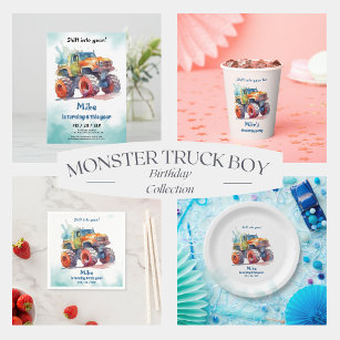 Invitación Monster Truck boy Cumpleaños