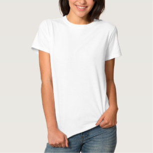 Blanco Camiseta básica bordada para mujer