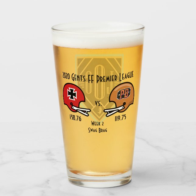 SwagBrag Der Rote v Peaky Pint Glass (Anverso (lleno))