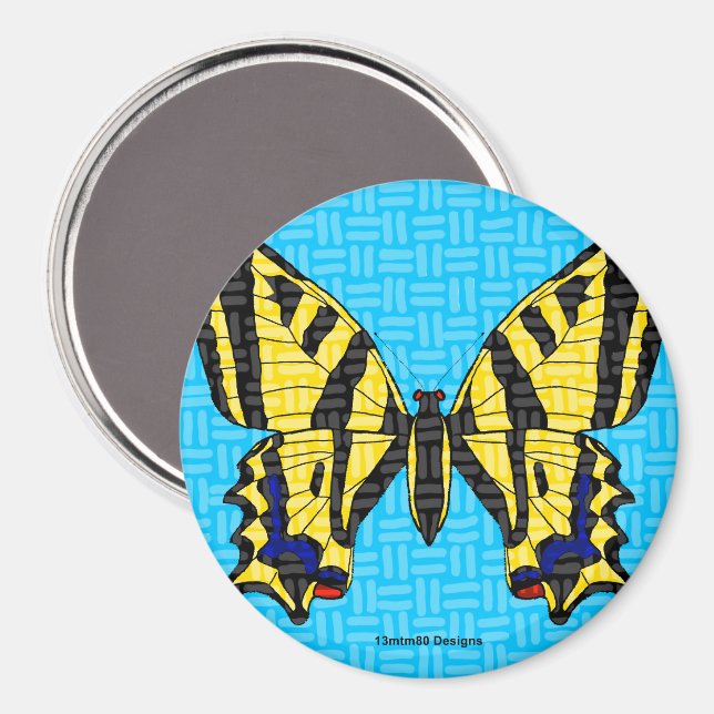 Swallowtail (redonda) - Imán (Anverso/Reverso)