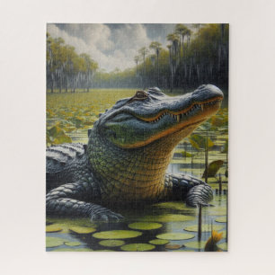 Swamp con el rompecabezas del cocodrilo