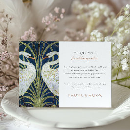 Swan Embrace Boda Gracias Tarjeta