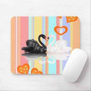 Swan Naranja Hearts Stripe Mouse Pad! Alfombrilla 