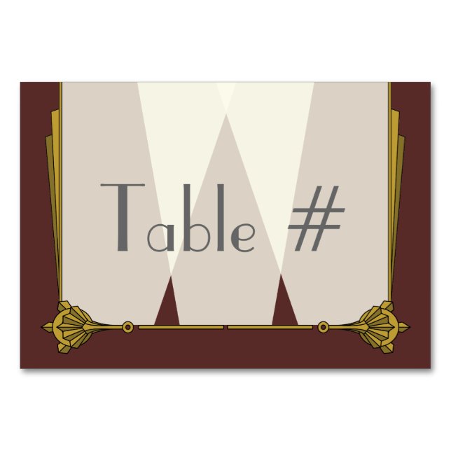 Swanky Art Deco en tarjeta de mesa roja (Anverso)