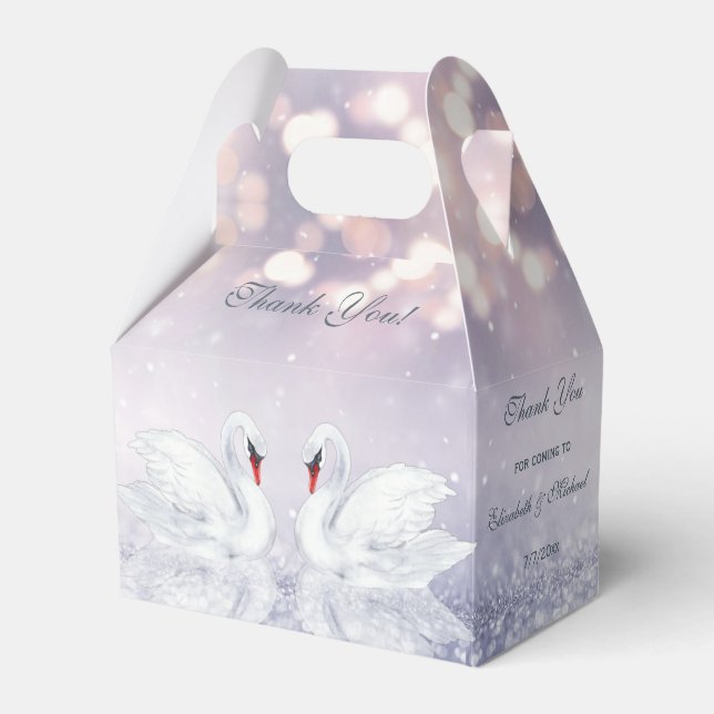 Swans Boda Gracias Caja De Favor (Front Side)