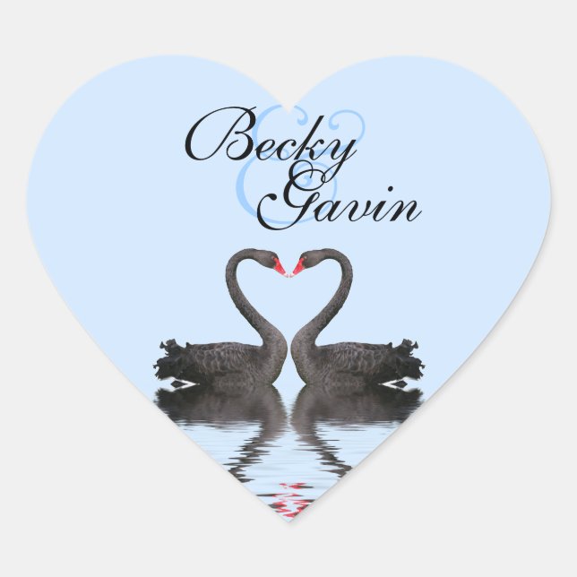 Swans de Pegatina de corazón Seal Romancing (Anverso)