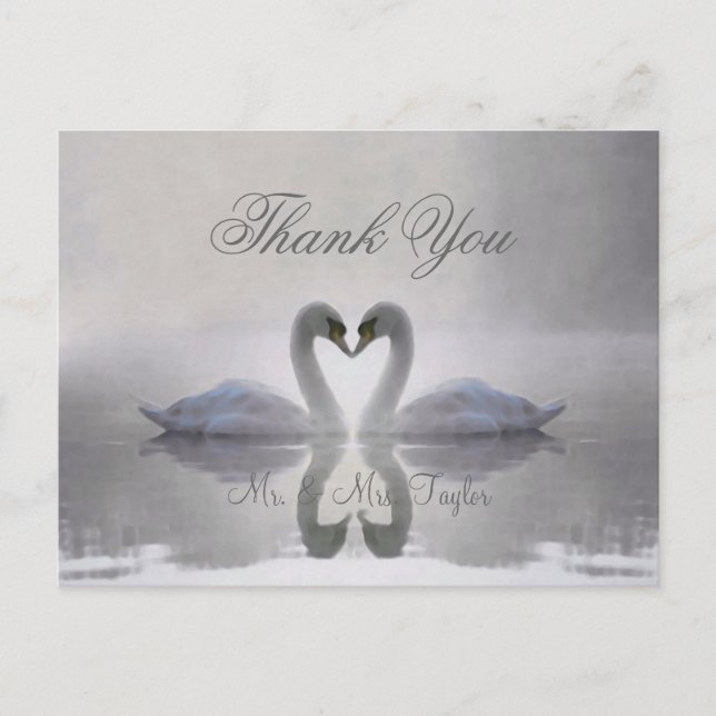 Swans in Love ~ Postcard / Invitaciones (Anverso)