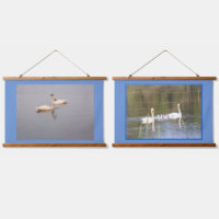 Swans Set de 2 Tapices de Muro de Madera Topadas