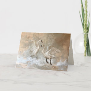 Swans - Tarjeta de felicitación doblada