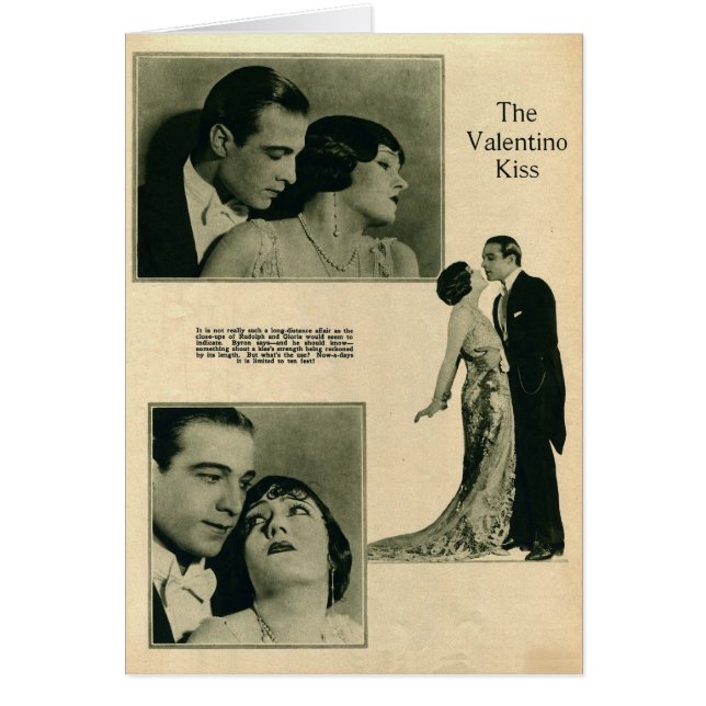 Swanson, tarjeta de retrato vintage de Valentino 1 (Frente)