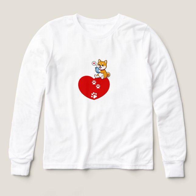 Sweat "Cœur Canin Connecté" : Adorable Shiba Inu s (Diseño frontal)