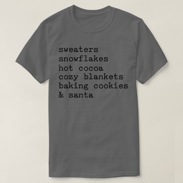 Sweaters Snowflakes Hot Cocoa Cozy Blankets Baking (Diseño del anverso)