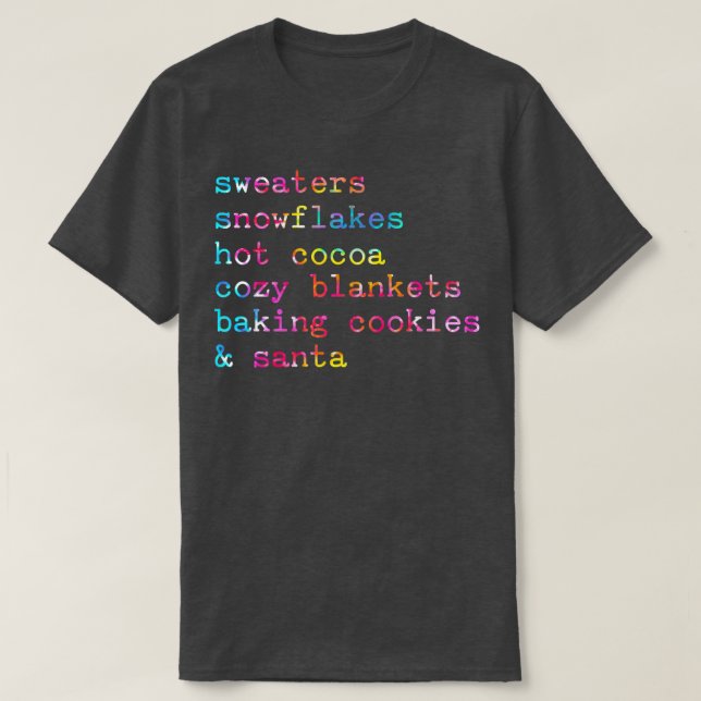 Sweaters Snowflakes Hot Cocoa Cozy Blankets Baking (Diseño del anverso)