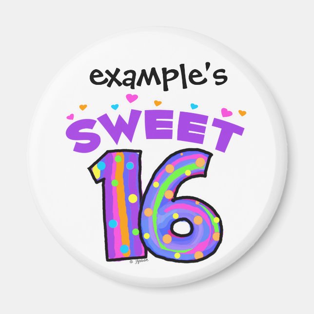 Sweet 16 imán - cree su propio (Frente)