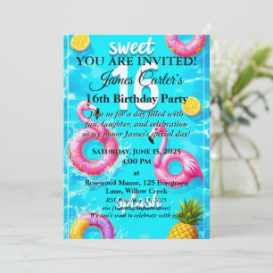 Sweet 16 Splash Bash: Invitación a la fiesta en la