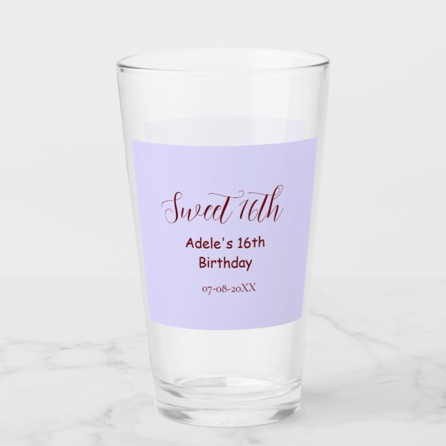 Sweet 16th birthday purple pastel mauve retro name (Anverso)