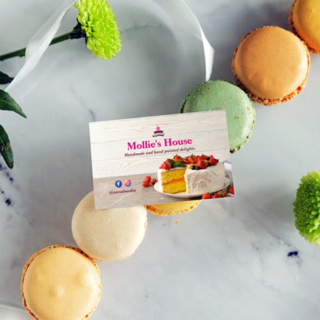Sweet Cake Business | Elegante tarjeta de visita r (Subido por el creador)