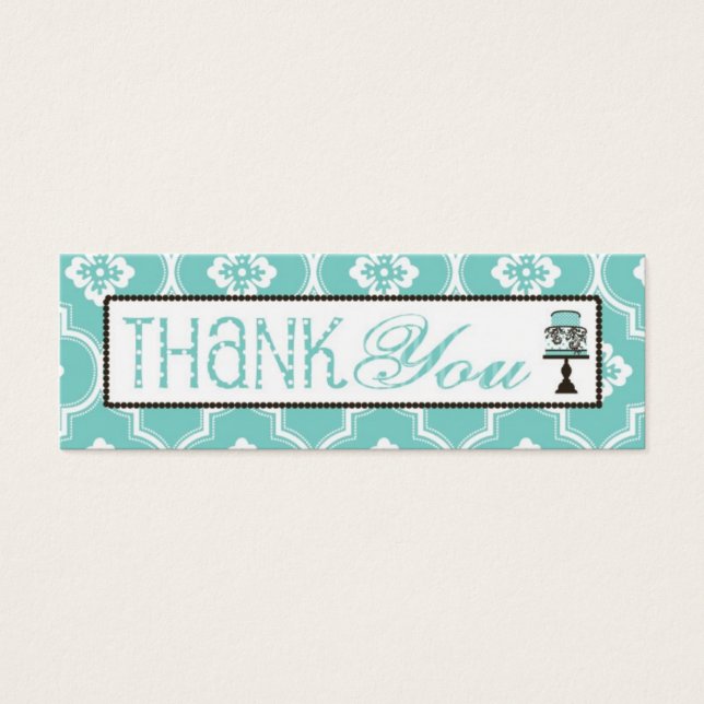 Sweet Cake Skinny TY Gift Tag Turq (Frente)