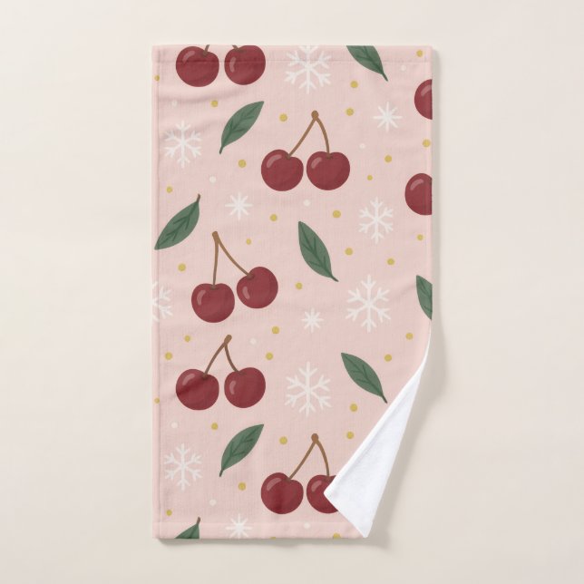 🍒🌸Sweet Cherry Blush Snow Collection (Toalla de mano)