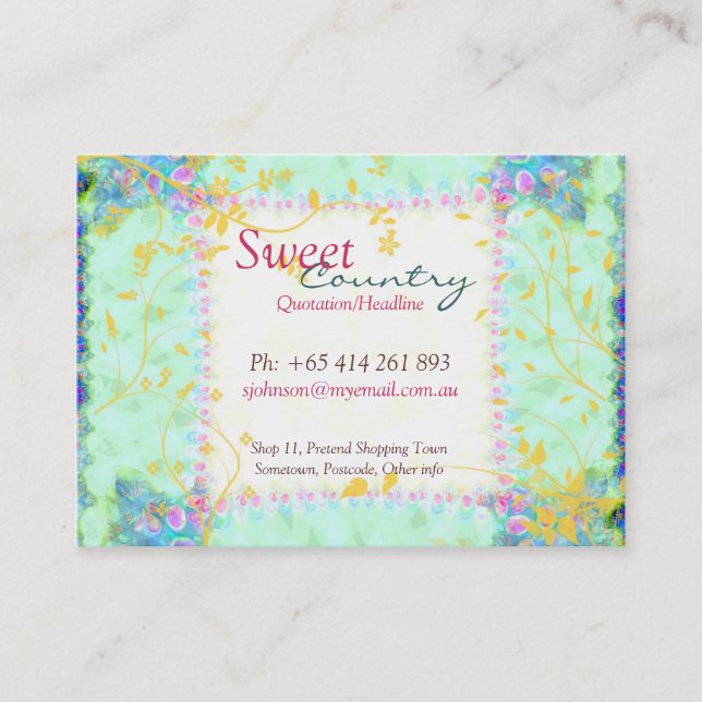 Sweet Country Patchwork tarjeta de visita grande (Anverso)