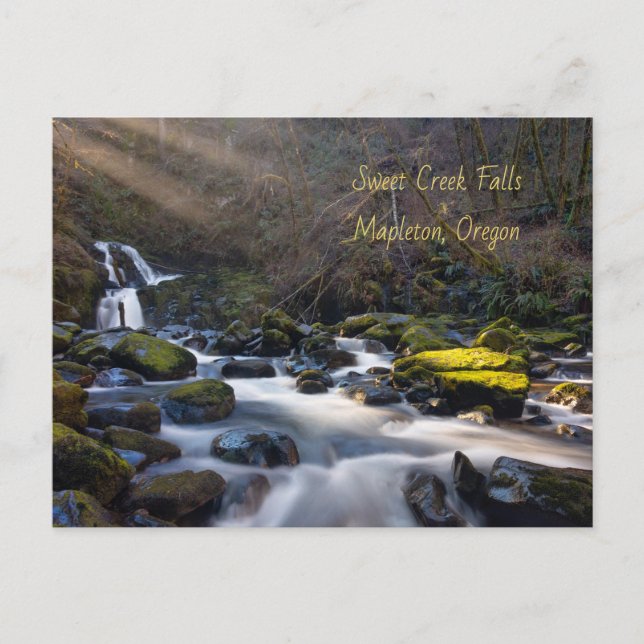 Sweet Creek cae de la postal de Oregon (Anverso)