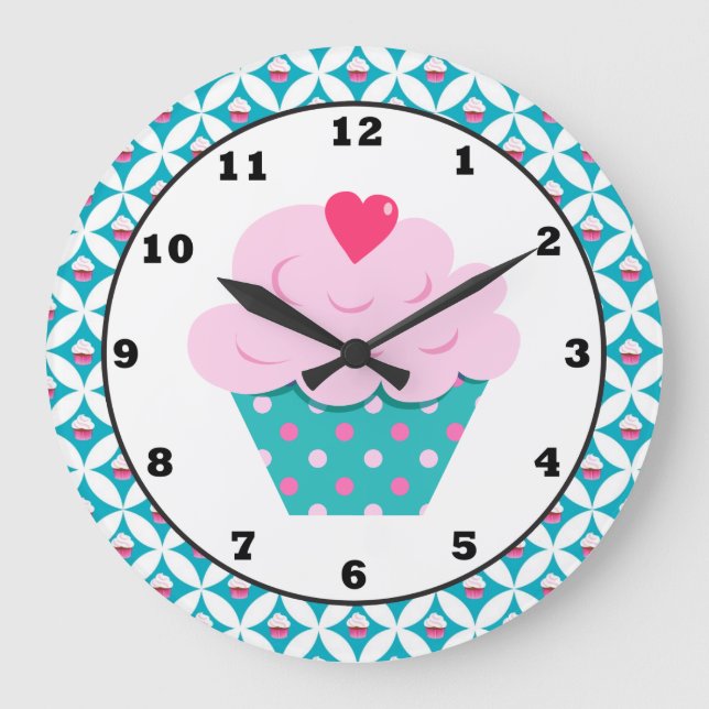 Sweet Cupcake reloj de pared divertido (Anverso)