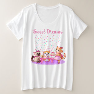 Sweet Dreams Cute Kitties Plus Tamaño Camisas De S