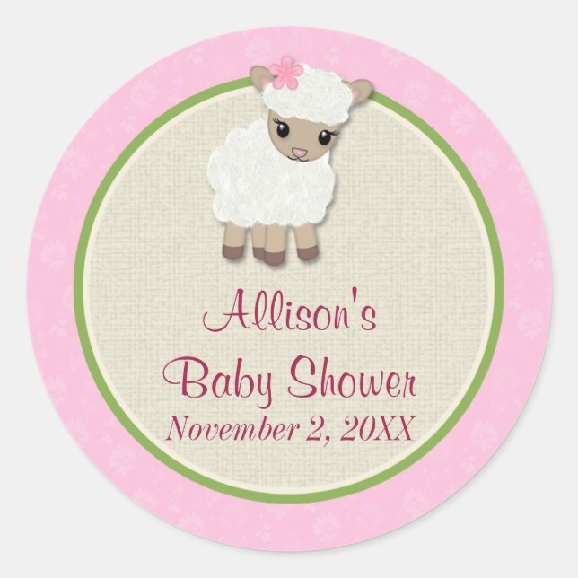 Sweet Dreams LAMB Baby Shower pegatina SDK#1 (Anverso)