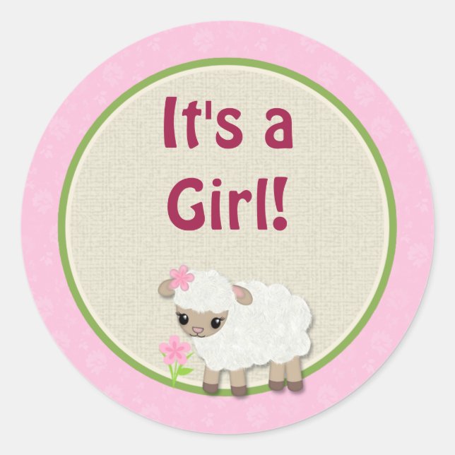 Sweet Dreams LAMB Baby Shower pegatina SDK#3 (Anverso)