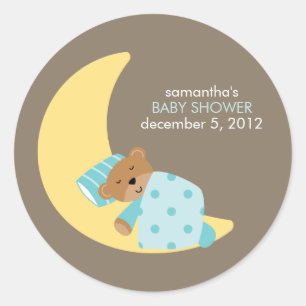 Sweet Dreams Lullaby Boy Baby Shower Pegatinas