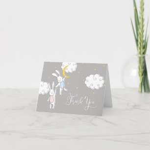 Sweet Dreams Twin Bunny Gracias Tarjeta