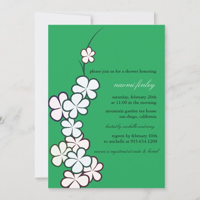 Sweet Floral - Invitaciones a la ducha de novias (Anverso)