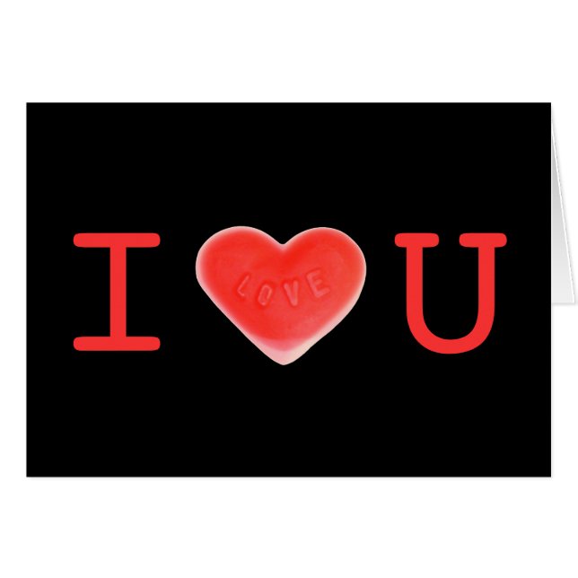 Sweet Heart Black tarjeta "I love U" (Anverso (Horizontal))
