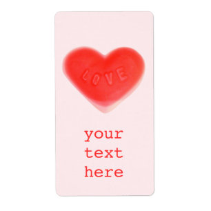 Sweet Heart Pink Etiqueta 'Tu texto' grande