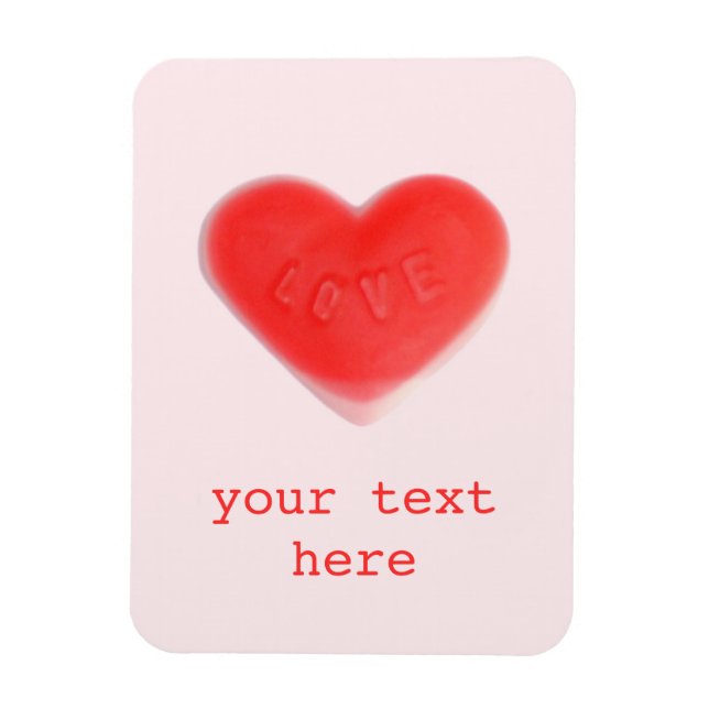 Sweet Heart Pink 'Tu texto' imán premium (Vertical)