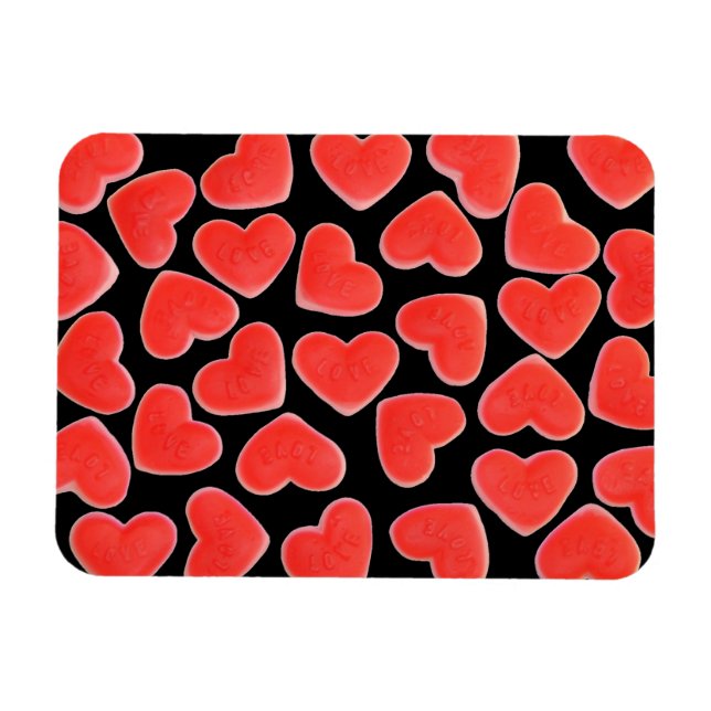 Sweet Hearts Imán premium negro (Horizontal)