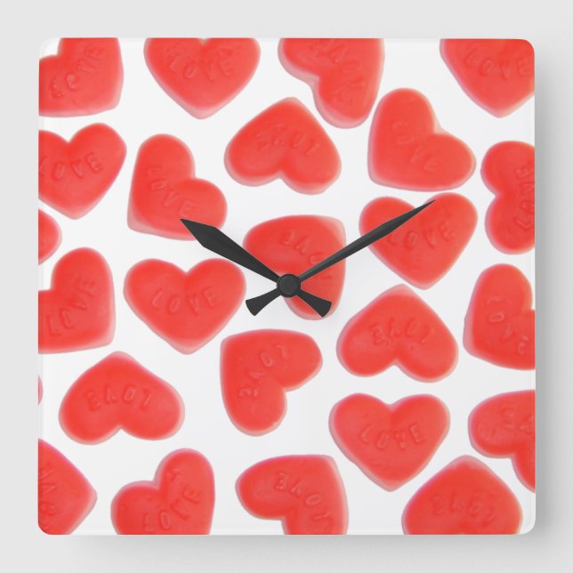 Sweet Hearts reloj cuadrado (Anverso)
