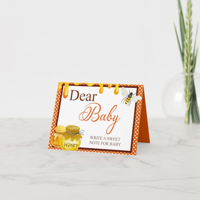 Sweet Honeybee Baby Shower Querida tarjeta de mesa (Anverso)