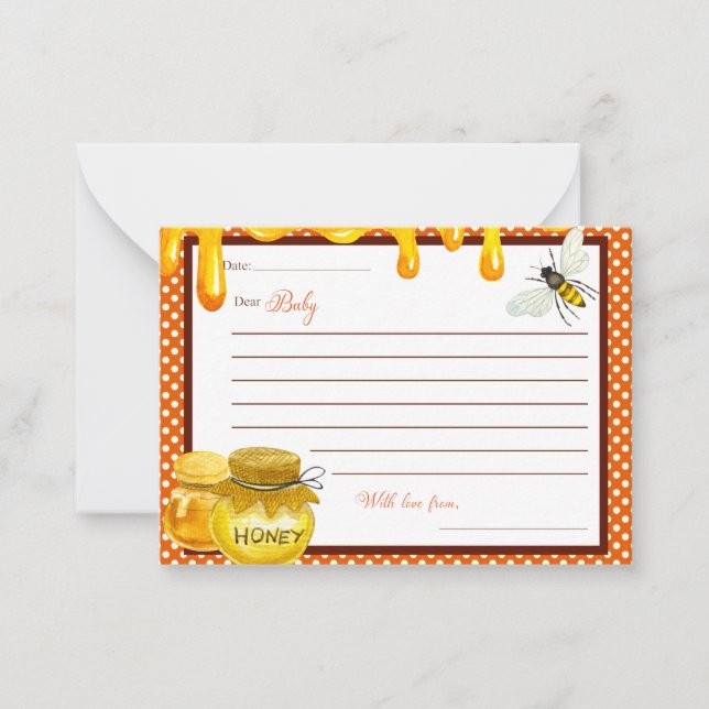 Sweet Honeybee Baby Shower Queridas Tarjetas para  (Anverso)