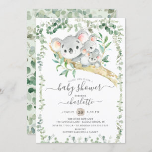 Sweet Koala lleva la invitación de Baby Shower de 