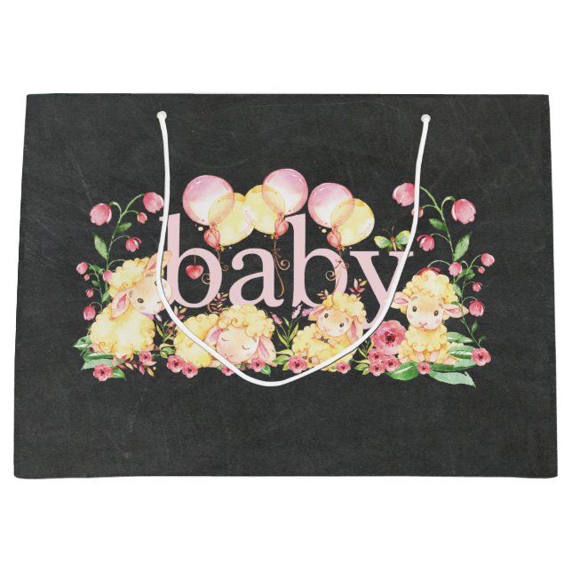 Sweet Little Lamb Baby Shower ・ Bolsa de Regalo de (Anverso)
