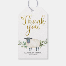 Sweet Little Lamb Greenery Gracias Etiqueta