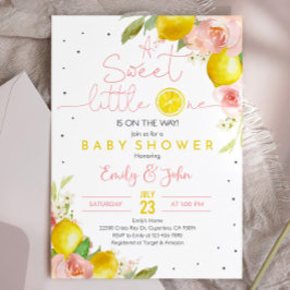 Sweet Little One Lemon Baby Shower Invitación Pink