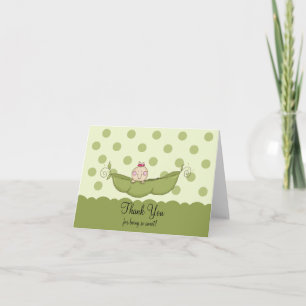 Sweet Little Pea Chica Gracias Tarjeta De Nota