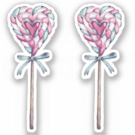 Sweet Love Heart Marshmallow Lollipop Pegatina