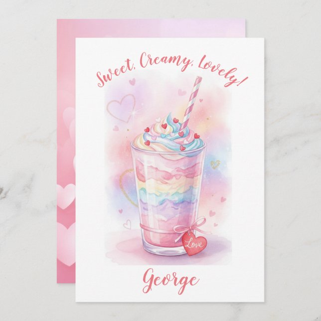 Sweet, Lovely Valentine's Greeting Flat Card (Anverso / Reverso)