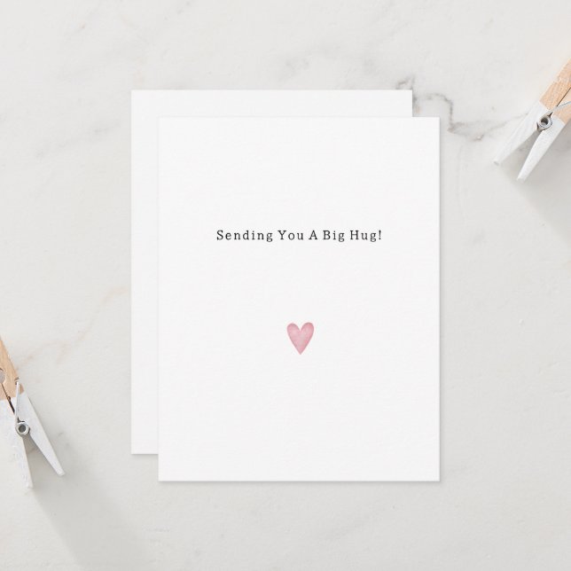 Sweet Message Big Hug Support Quote Card (Anverso/Reverso In Situ)