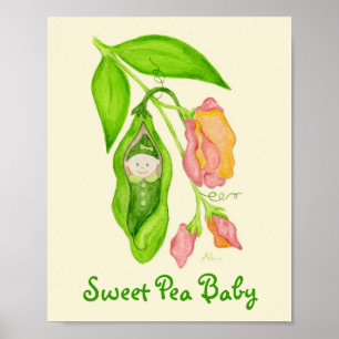 Sweet Pea Baby Girl poster de impresión de arte